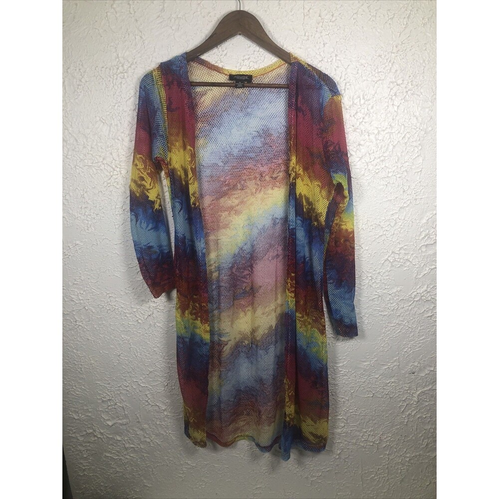 Fairy Boho Crochet Open Front flowy hippie Rainbow Duster